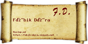 Fábik Dóra névjegykártya