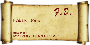 Fábik Dóra névjegykártya